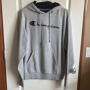 Champion Gray Hoodie with Logo